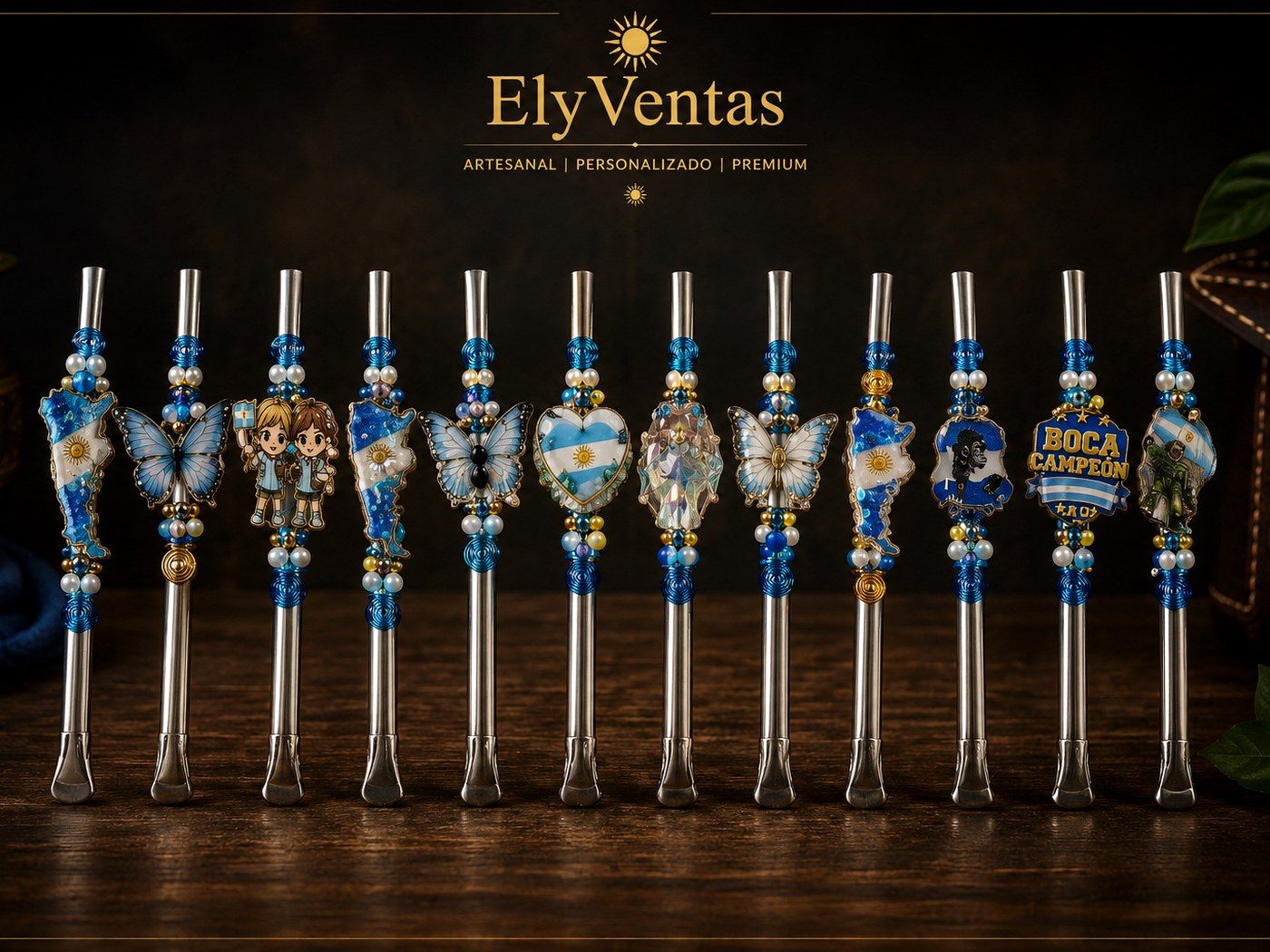 Bombilla personalizada artesanal de acero inoxidable ElyVentas