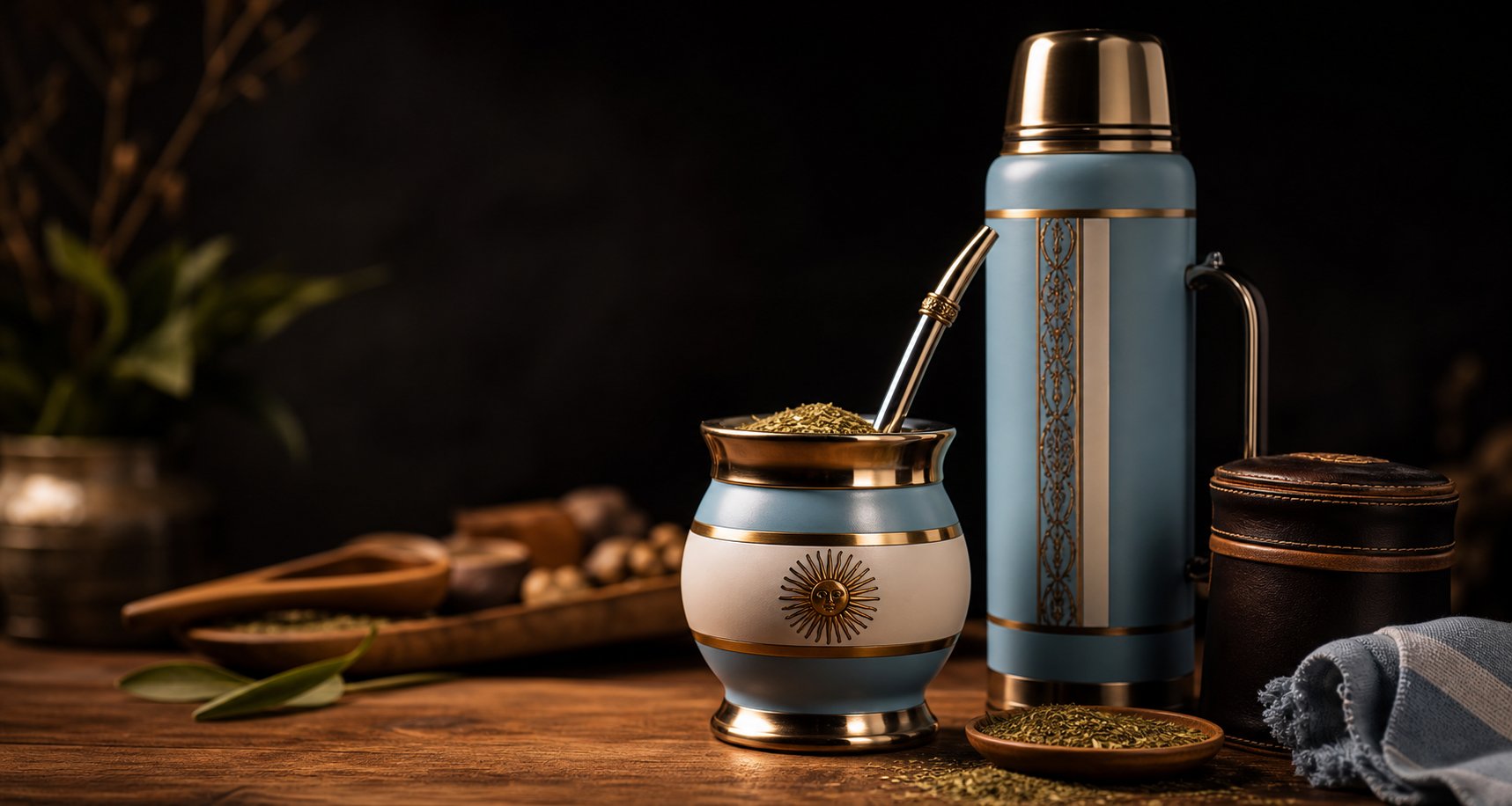 Escena matera premium con mate y termo inspirados en Argentina